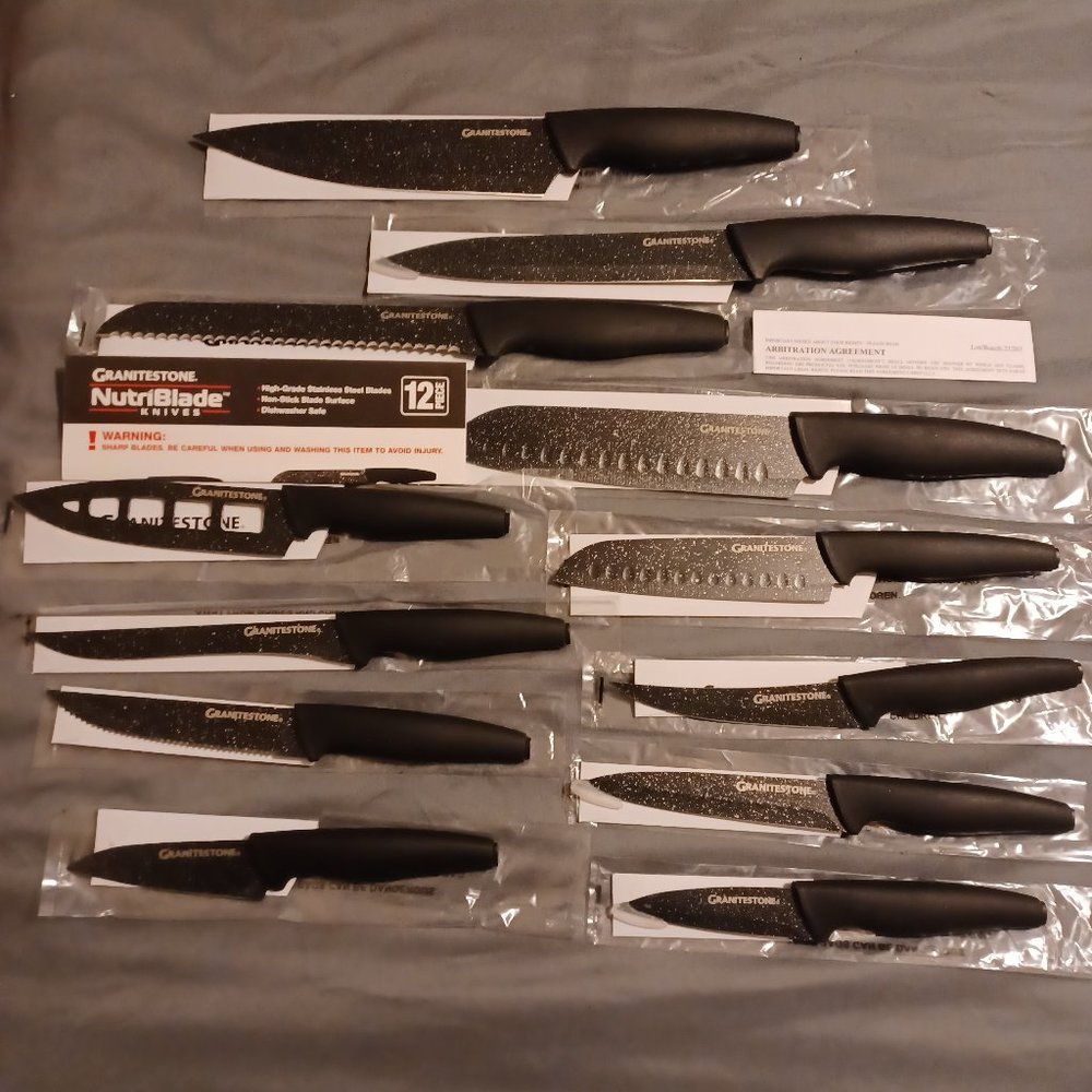 12pc Granitestone Nutri Blade Kitchen Knife Set